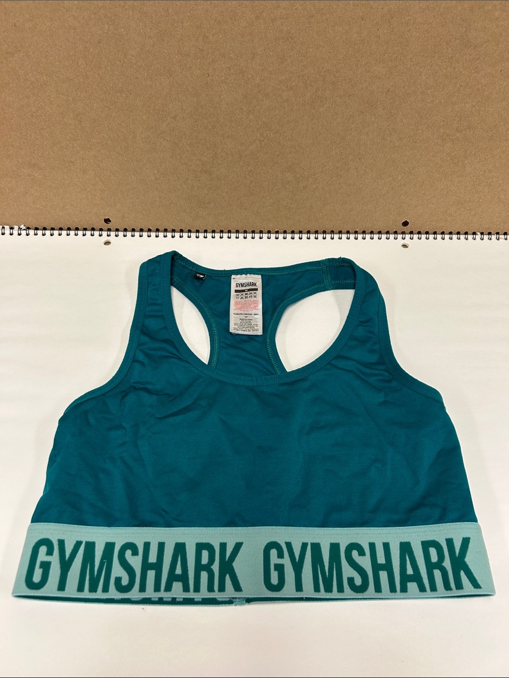Gymshark Teal Green Racerback Sports Bra with Branded Band